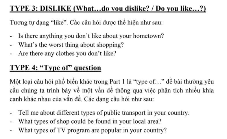 IELTS Speaking Part 1