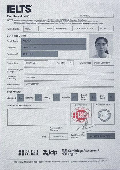 Thành tích học viên