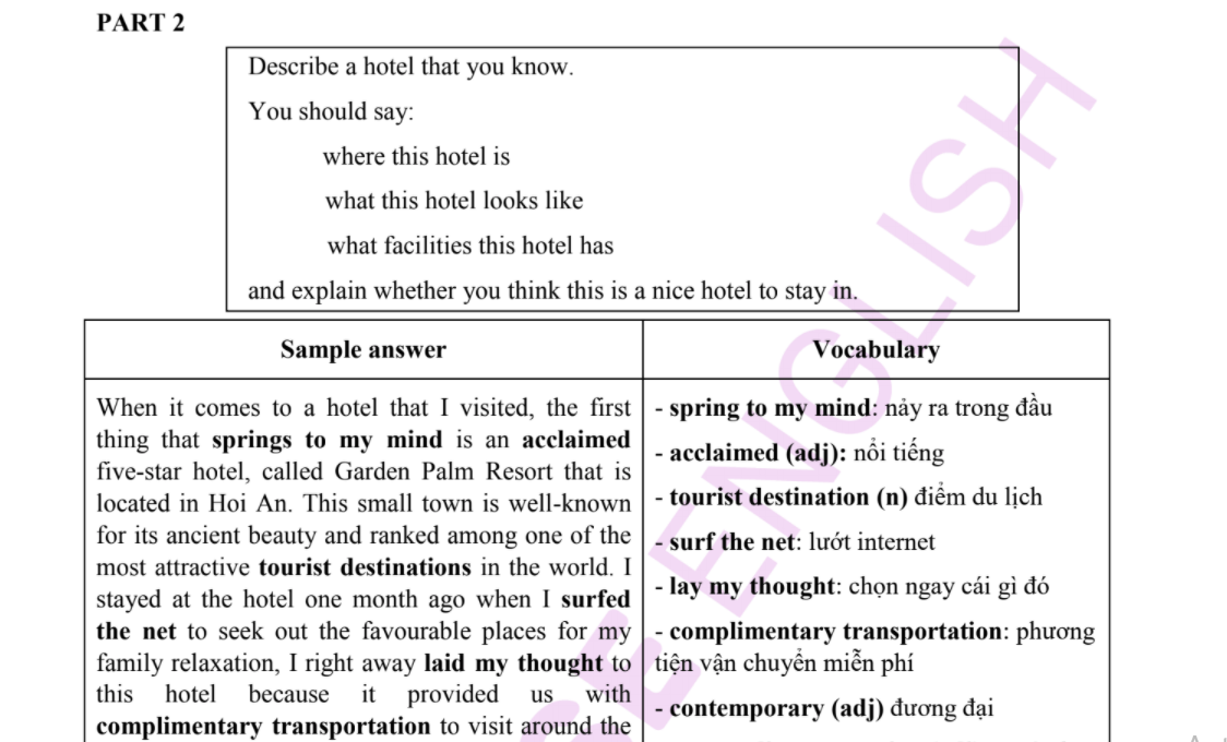 Giải đề Cambridge IELTS 15 phần Speaking