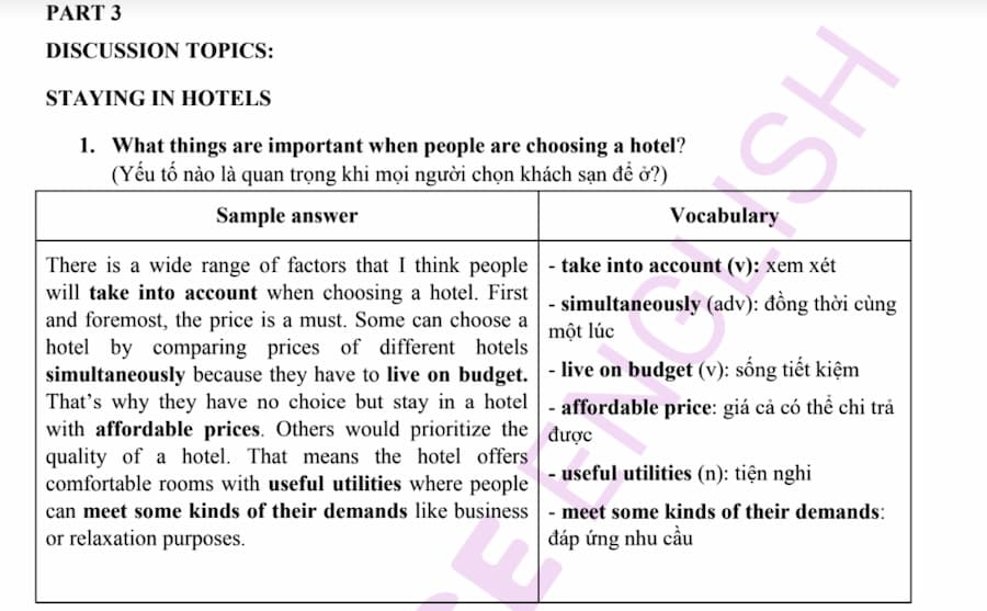 Giải đề Cambridge IELTS 15 phần Speaking part 3