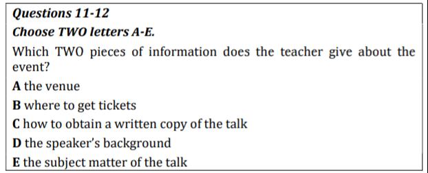 Dạng đề List Selection