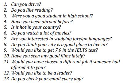 yes/no question