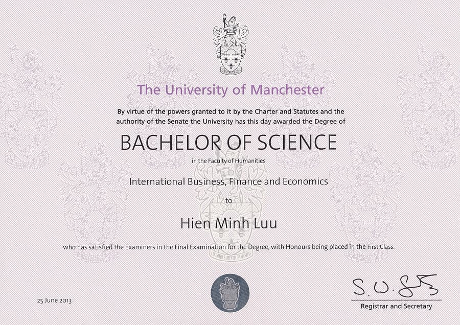 HIEN MINH LUU_BSc Certificate