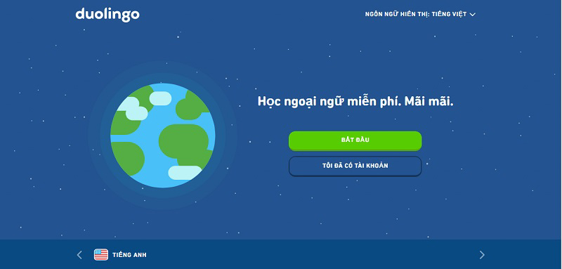 hoc tieng anh online doulingo