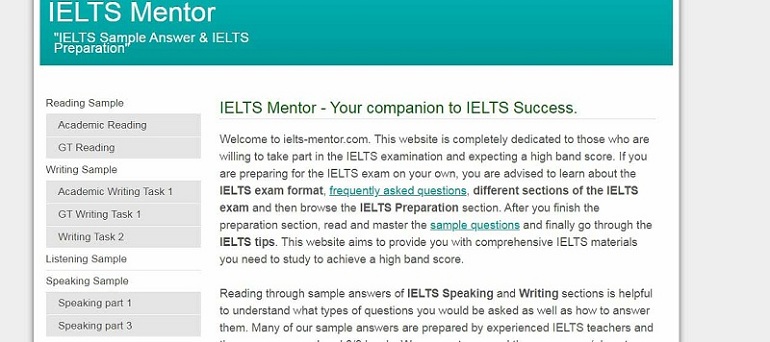 Giao dien website IELTS Mentor