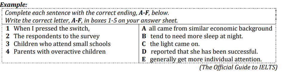 MATCHING SENTENCE ENDINGS