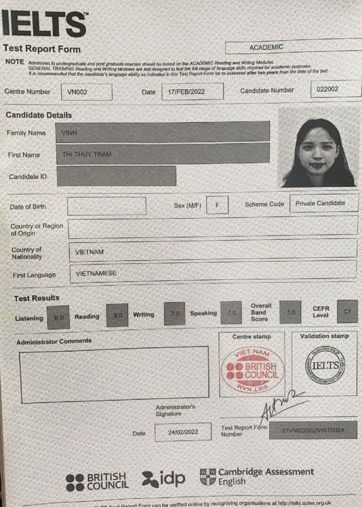 Chứng nhận IELTS