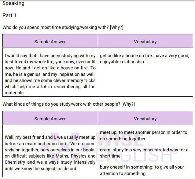 giải đề cambridge ielts 16-speaking