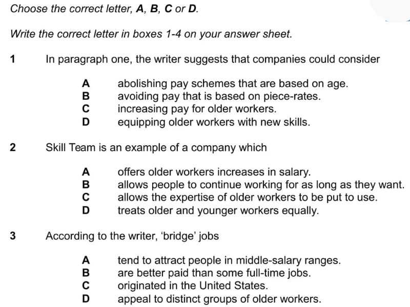 Tổng hợp đề thi IELTS Reading kèm đáp án chi tiết 7 Multiple choice