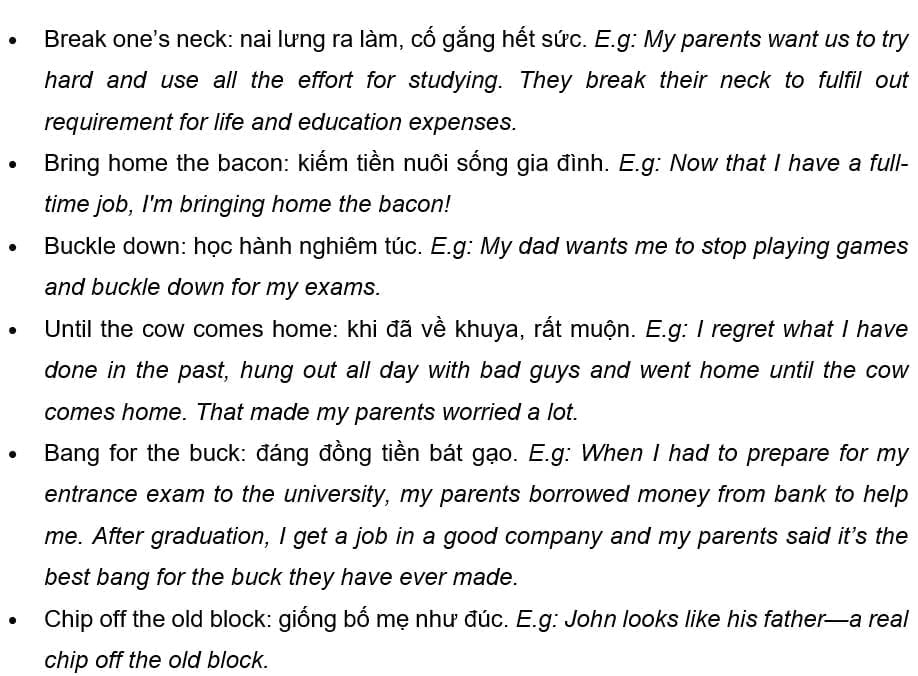 Speaking chủ đề Family