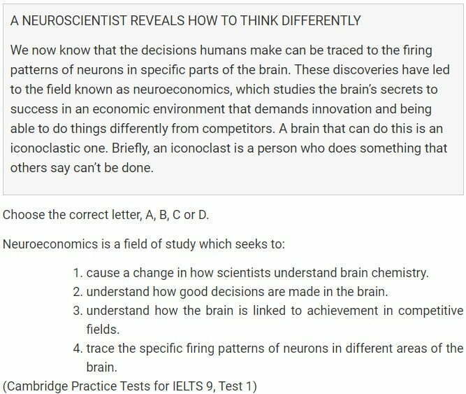Multiple Choice Reading