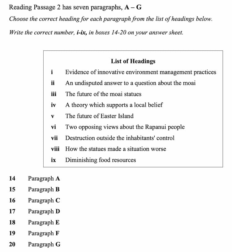 Matching-headings
