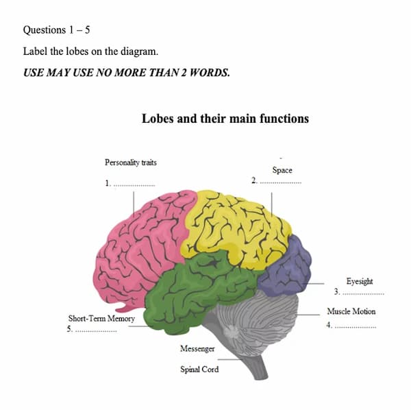 Diagram label completion