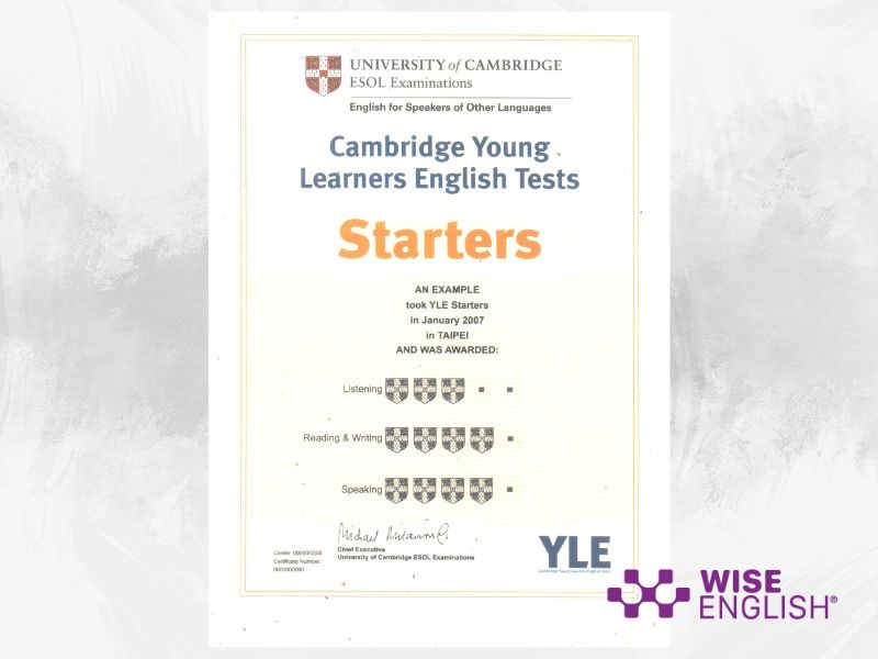Chứng chỉ Cambridge Starters cho trẻ nhỏ từ 6-8 tuổi