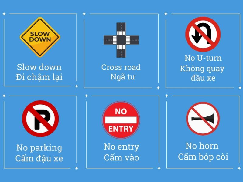 Từ vựng biển báo giao thông 
