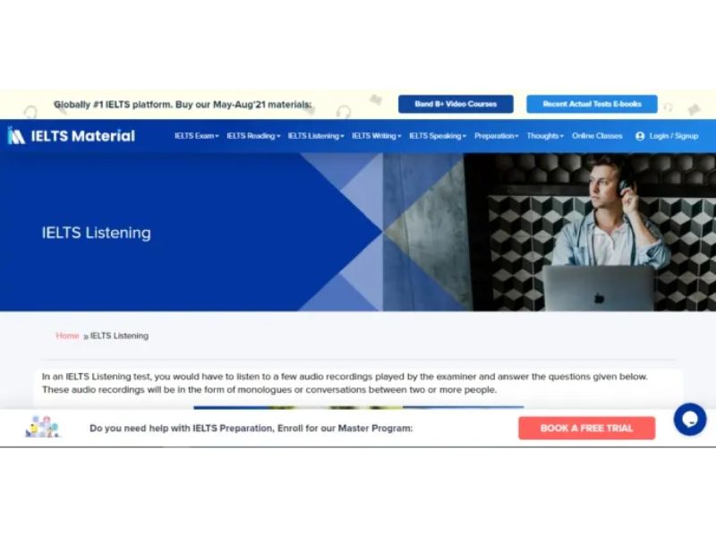 Top 20+ Website luyện Listening cực hiệu quả cho người mới bắt đầu 10 IELTS Material