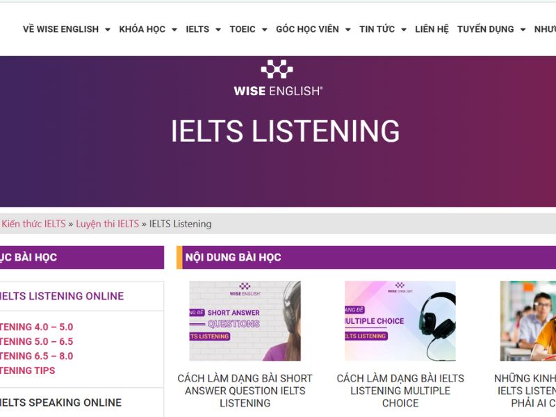 Top 20+ Website luyện Listening cực hiệu quả cho người mới bắt đầu 2 WISE ENGLISH