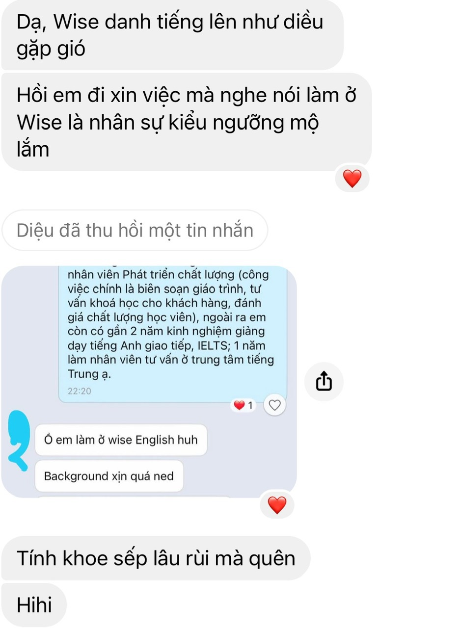 WISE ENGLISH – NƠI VIẾT LÊN NHỮNG TRẢI NGHIỆM TUYỆT VỜI TRONG HÀNH TRÌNH PHÁT TRIỂN SỰ NGHIỆP CỦA BẠN