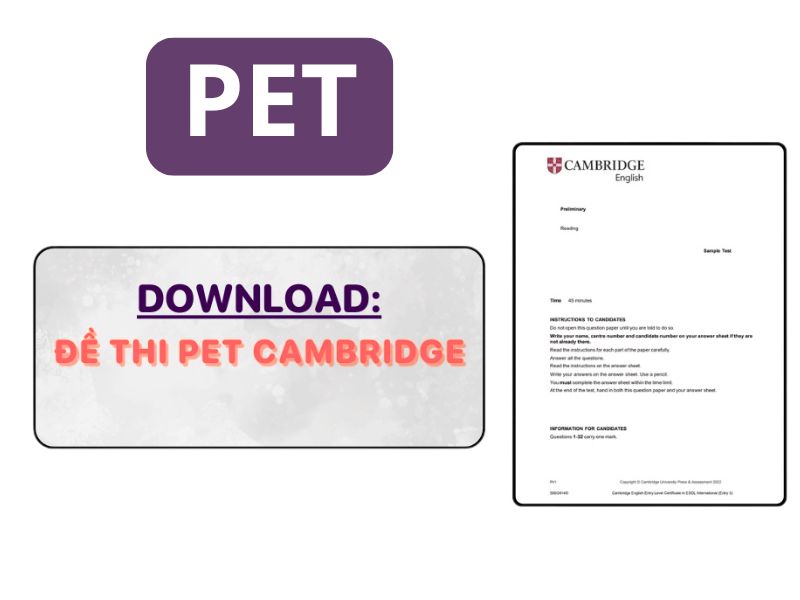 Đề thi thử PET Cambridge