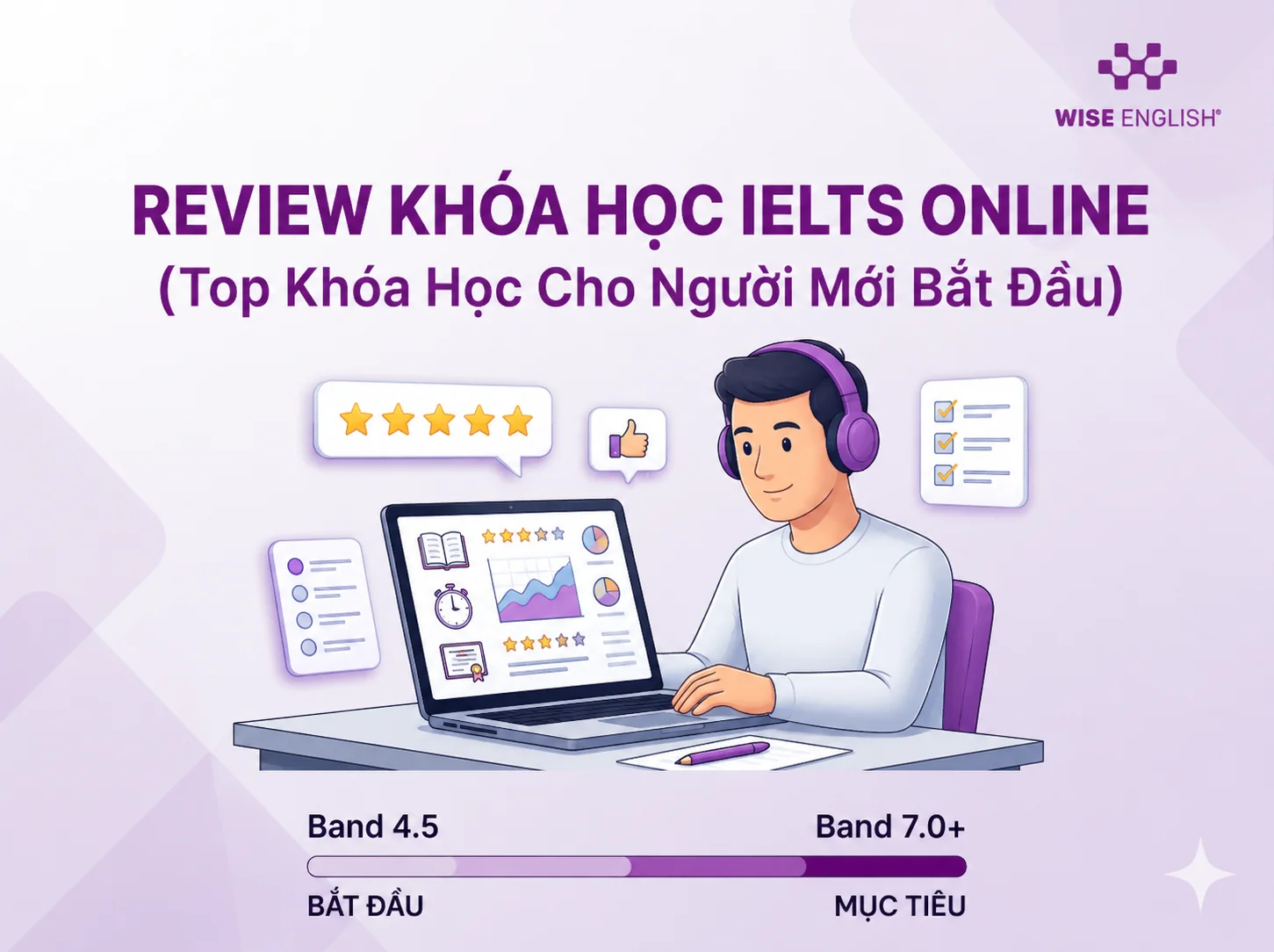 Review các kh&oacute;a học IELTS Online cho người mới