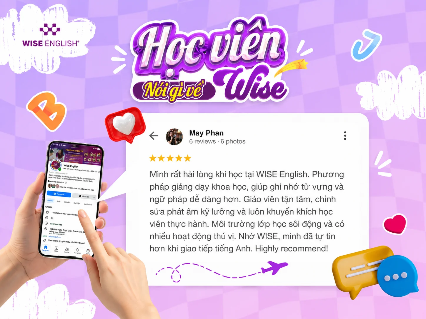 Học vi&ecirc;n n&oacute;i g&igrave; về WISE ENGLISH