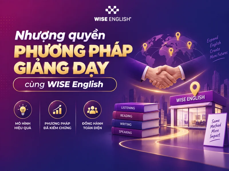 Nhượng quyền phương ph&aacute;p giảng dạy c&ugrave;ng WISE English