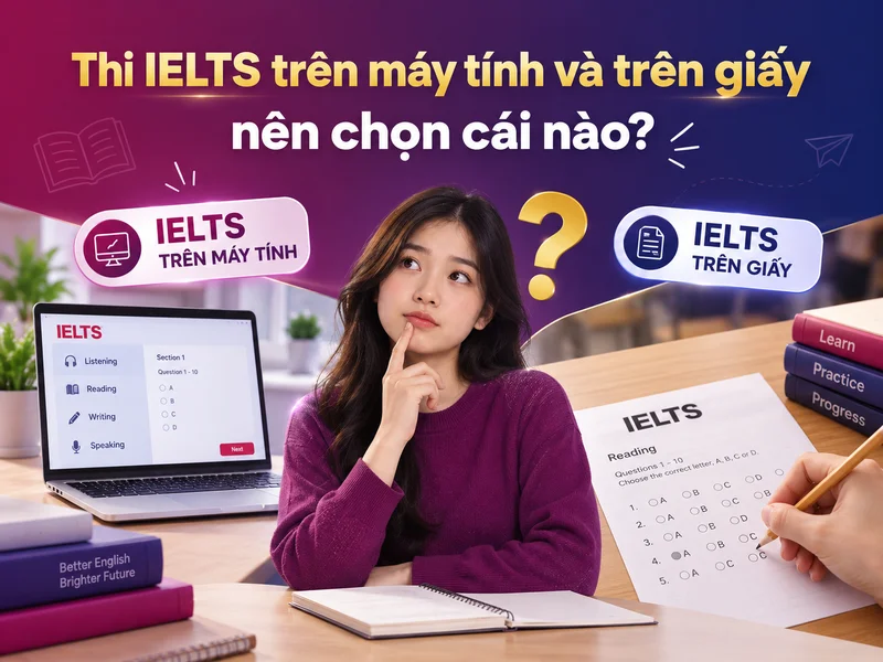 Thi IELTS trên máy tính và trên giấy nên chọn cái nào?