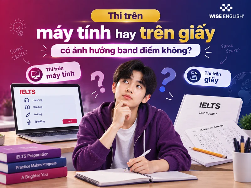 Thi tr&ecirc;n m&aacute;y t&iacute;nh hay tr&ecirc;n giấy c&oacute; ảnh hưởng band điểm kh&ocirc;ng?