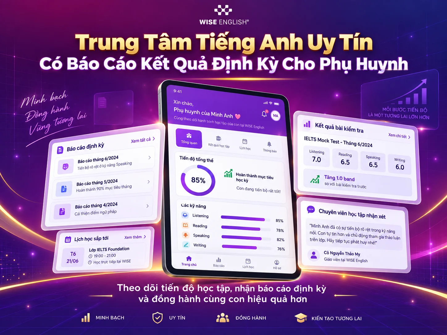Top 5 Trung T&acirc;m Tiếng Anh Uy T&iacute;n C&oacute; B&aacute;o C&aacute;o Kết Quả Định Kỳ Cho Phụ Huynh