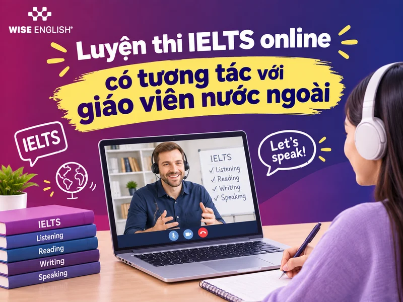 Luyện thi IELTS online có tương tác với giáo viên nước ngoài