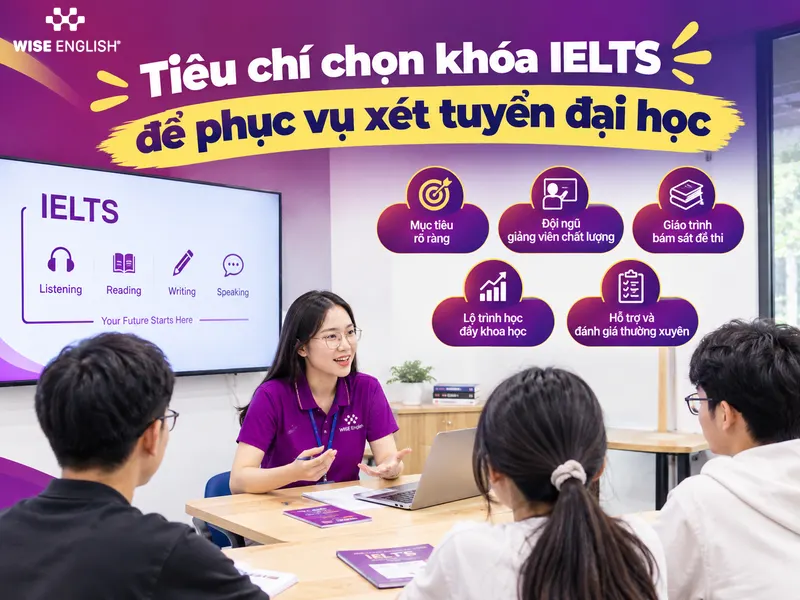 Tiêu chí chọn khóa IELTS để phục vụ xét tuyển đại học